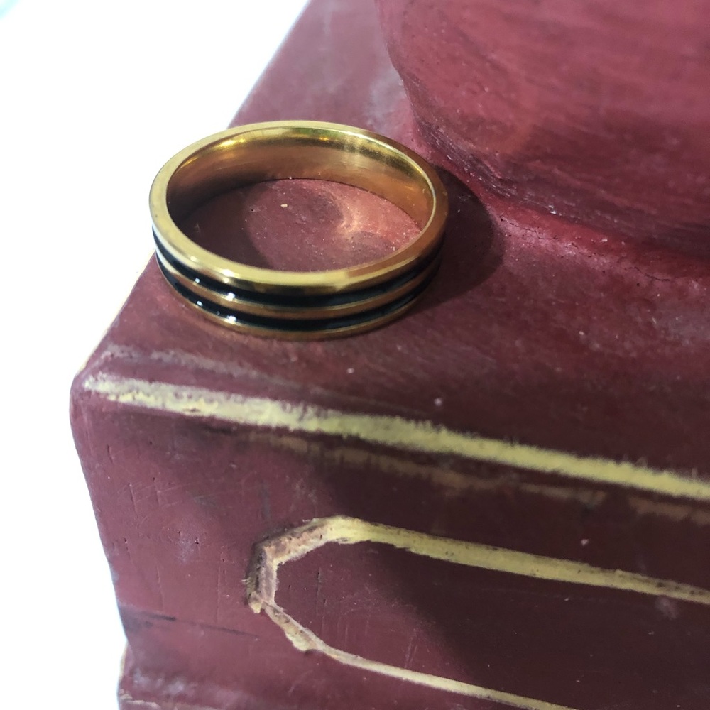 3/25 Stainless Steel Band Ring wedding black - Picture 6 of 16